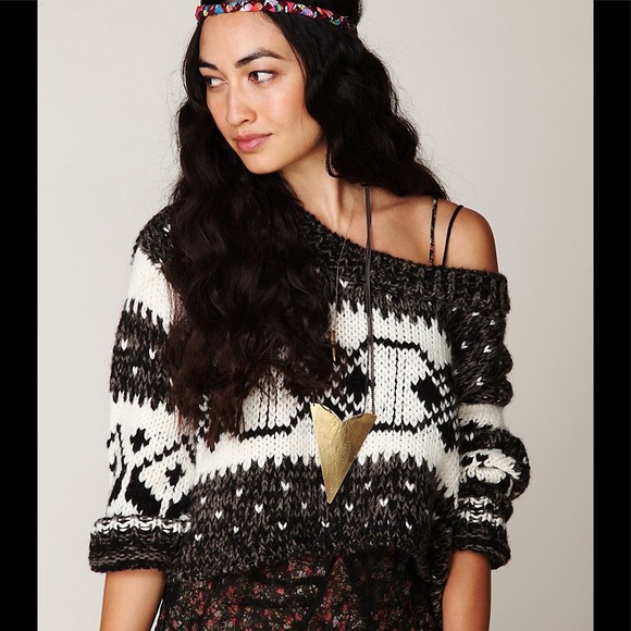 Free People Cropped Fairisle Sweater - Picture 2 of 8